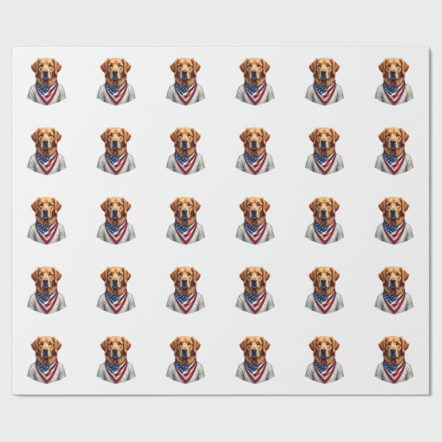 American Canine Golden Retriever Vintage Tee Presentpapper (Platt)