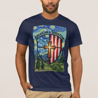 American & Christian Patriotic Shield Faith & Free T Shirt