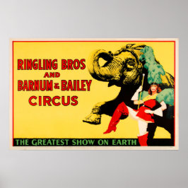 AMERICAN CIRCUS Ringling Bros Vintage Acrobat Show Poster