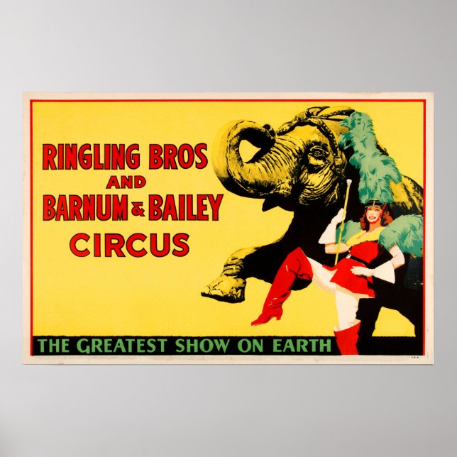 AMERICAN CIRCUS Ringling Bros Vintage Acrobat Show Poster (Framsidan)