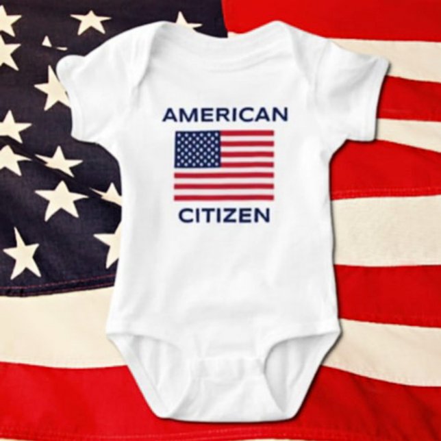 American Citizen Bold USA flagga Baby Bodydräkt T Shirt (Skapare uppladdad)