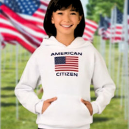 American Citizen Bold USA flagga Kids Hoodie T Shirt