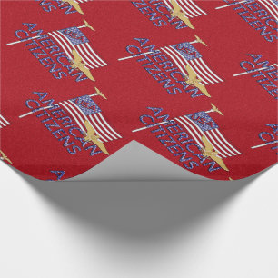 American Citizens Flagga, Red-Gift Wrap Presentpapper