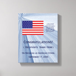 American Citizenship Flagga Award med Date av Janz Canvastryck