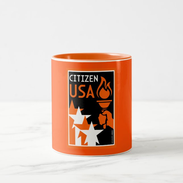 American Citizenship Gifts Två-Tonad Mugg (Center)