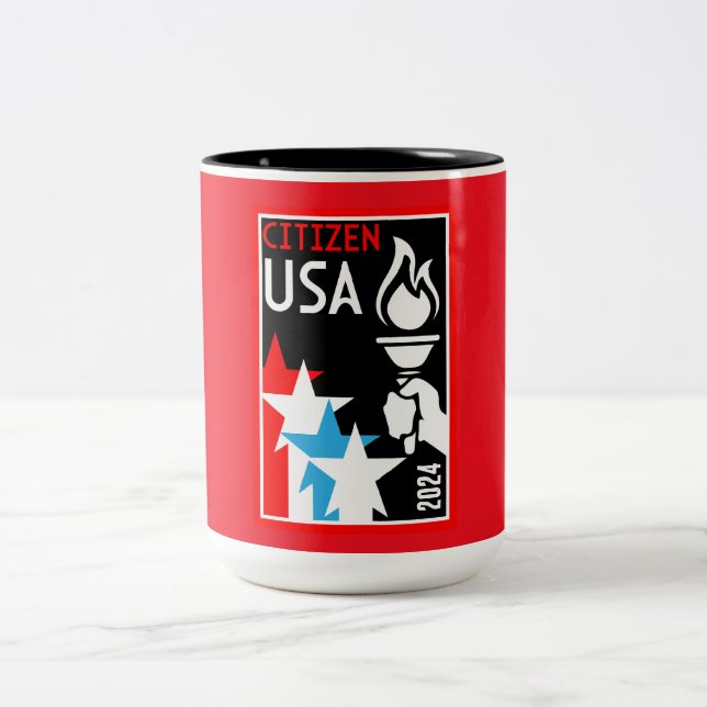 American Citizenship Gifts Två-Tonad Mugg (Center)