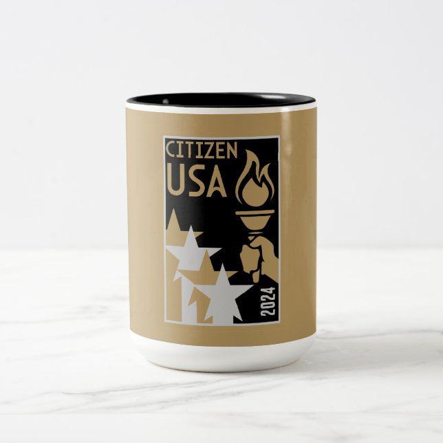 American Citizenship Gifts Två-Tonad Mugg (Center)