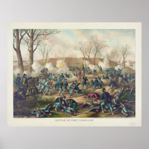 American Civil Krig Battle of Fort Donelson 1862 Poster