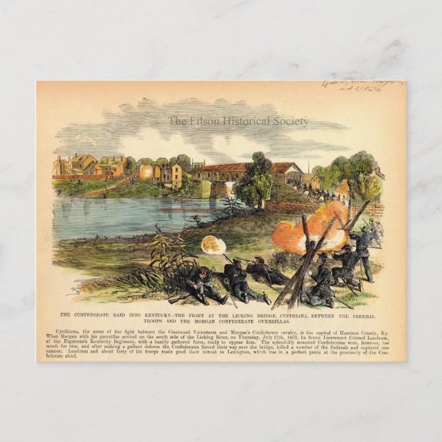 American Civil Krig Morgan's Raid in Kentucky Vykort (Framsida)