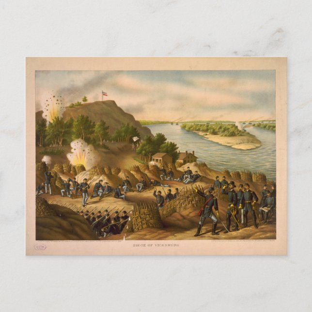American Civil Krig Siege of Vicksburg 1863 Vykort (Framsida)