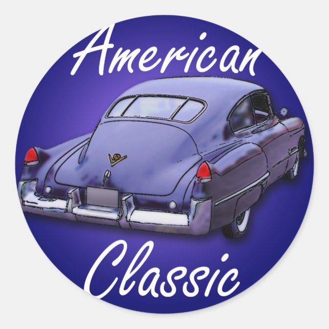 American Classic 1949 Cadillac Runt Klistermärke (Framsida)