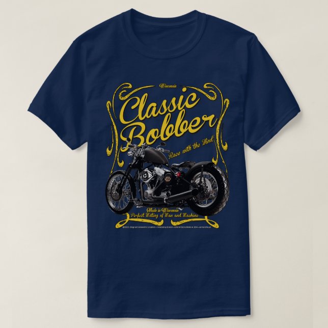 American Classic Anpassningsbar Bobber Motorcle T Shirt (Design framsida)