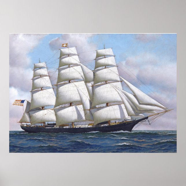 American Clipper Frakt Flies Cloud Print Poster (Framsidan)