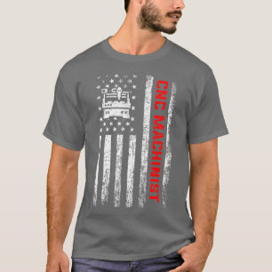 American cnc operator machinist t shirt
