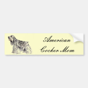 American Cocker Mamma Bumper Sticker Bildekal