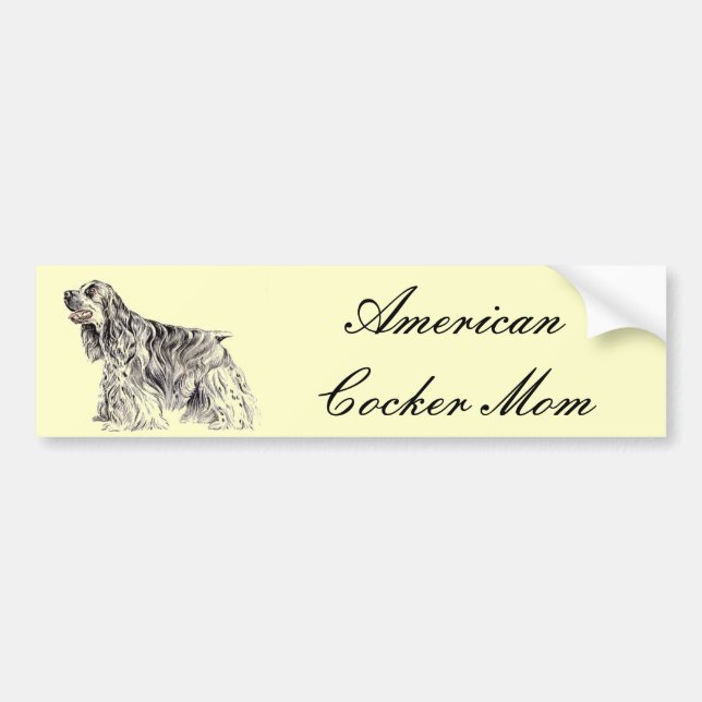 American Cocker Mamma Bumper Sticker Bildekal (Framsidan)
