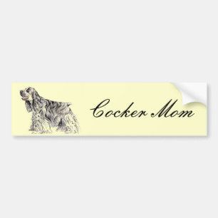 American Cocker Mamma Bumper Sticker Bildekal