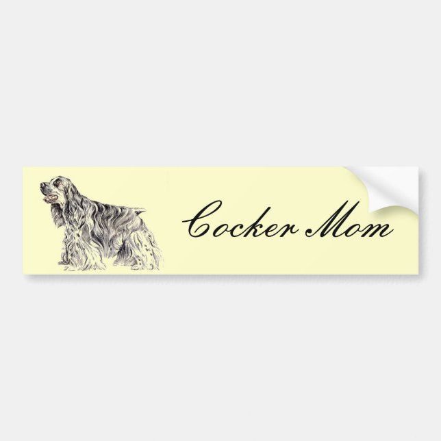 American Cocker Mamma Bumper Sticker Bildekal (Framsidan)