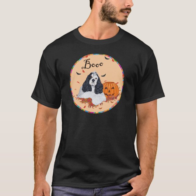 American Cocker Spaniel Halloween T Shirt (Framsida)