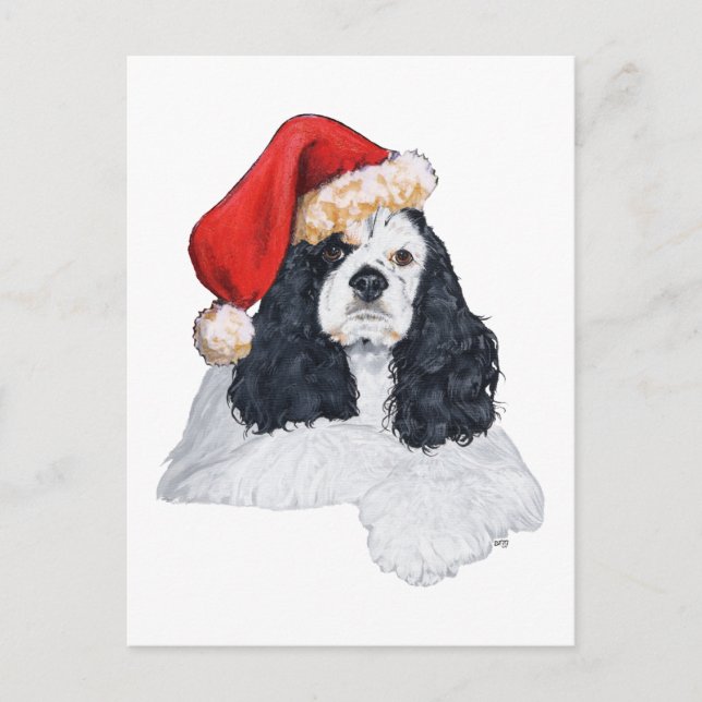 American Cocker Spaniel Jul Helg Vykort (Framsida)