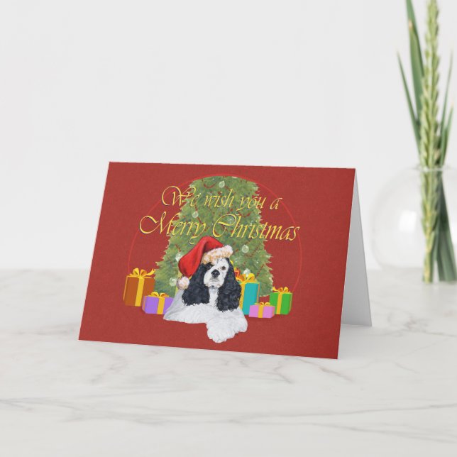American Cocker Spaniel Jul Helgkort (Framsida)