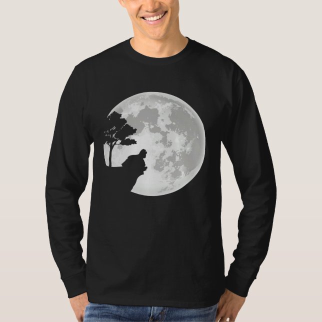 American Cocker Spaniel Moon Halloween Costume T Shirt (Framsida)