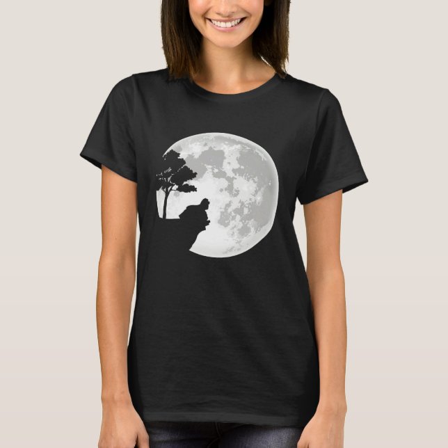 American Cocker Spaniel Moon Halloween Costume T Shirt (Framsida)