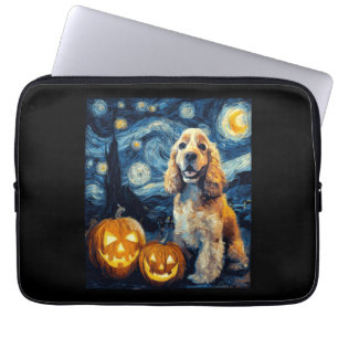American Cocker Spaniel Söt Hund Halloween Jack O Laptop Fodral