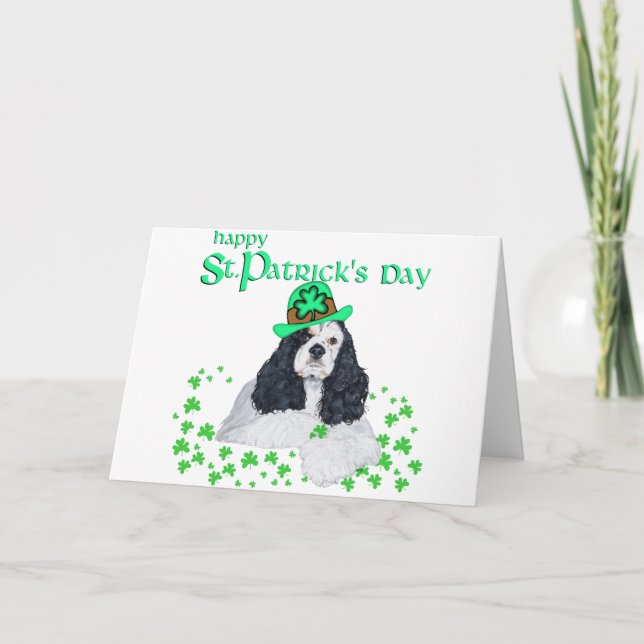 American Cocker Spaniel St. Patrick's Day Kort (Framsida)