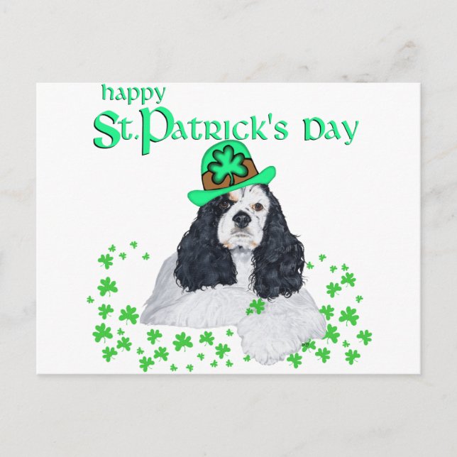 American Cocker Spaniel St. Patrick's Day Vykort (Framsida)