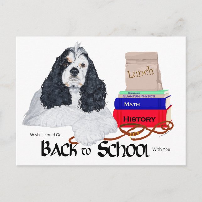 American Cocker Spaniel Tillbaka till skolan Vykort (Framsida)