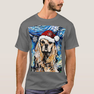 American Cocker Spansk Santa T Shirt