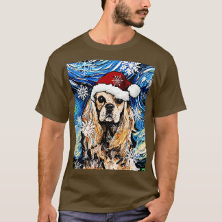 American Cocker Spansk Santa T Shirt