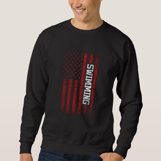 American Competitive Swimmers Swimming Team Simma  Lång Ärmad Tröja (Framsida)