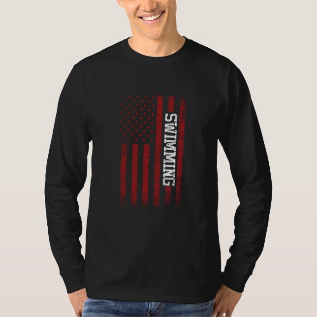 American Competitive Swimmers Swimming Team Simma  T Shirt (Framsida)