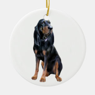 American Coon Hound - Black och Tan Julgransprydnad Keramik