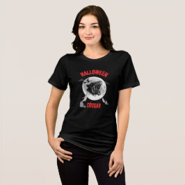 american cougar on halloween night with crows t shirt