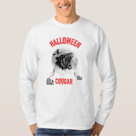 american cougar on halloween night with crows t shirt