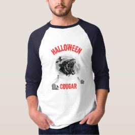 american cougar on halloween night with crows t shirt