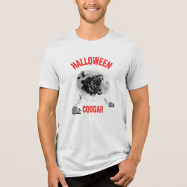 american cougar on halloween night with crows t shirt