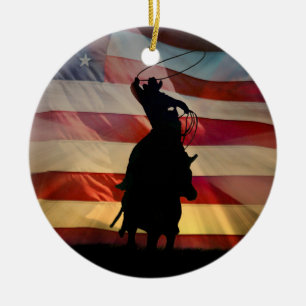 American Cowboy-julprydnad Julgransprydnad Keramik