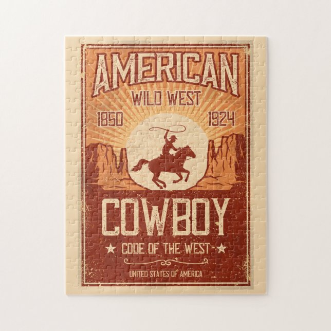 American Cowboy Vilda western Pussel (Vertikal)