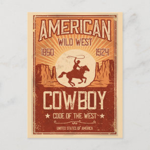 American Cowboy Vilda western Vykort