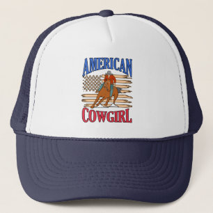 American Cowgirl Barrel Tävla Horse Racer Horses Keps