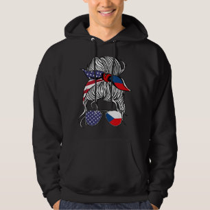 American Czech Patriot Flagga Women Girl Czechia G Hoodie