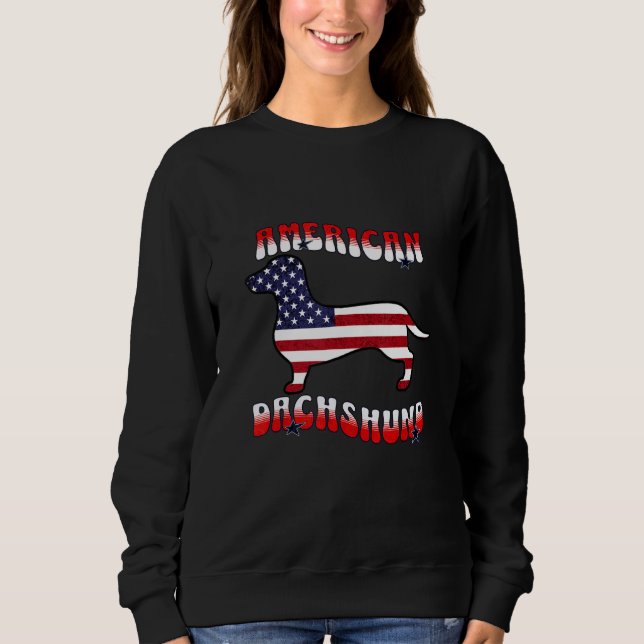 American Dachshund Patriotic USA Wiener Dog T Shirt (Framsida)