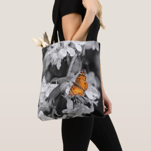 American Dam Butterfly On Blommar Tote Bag Tygkasse