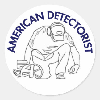 American Detectorist Round Sticker Runt Klistermärke