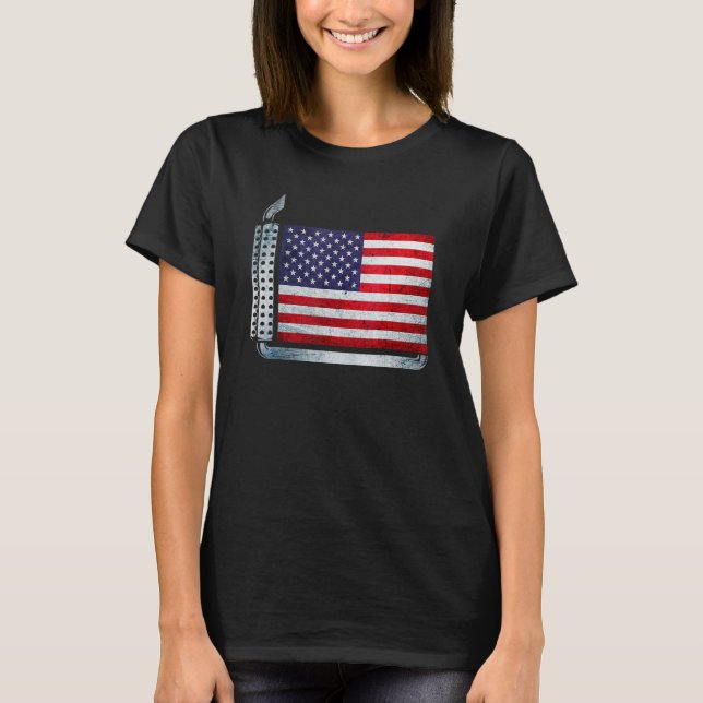 American Diesel Flagga American Flagga 4:e juli Tr T Shirt (Framsida)