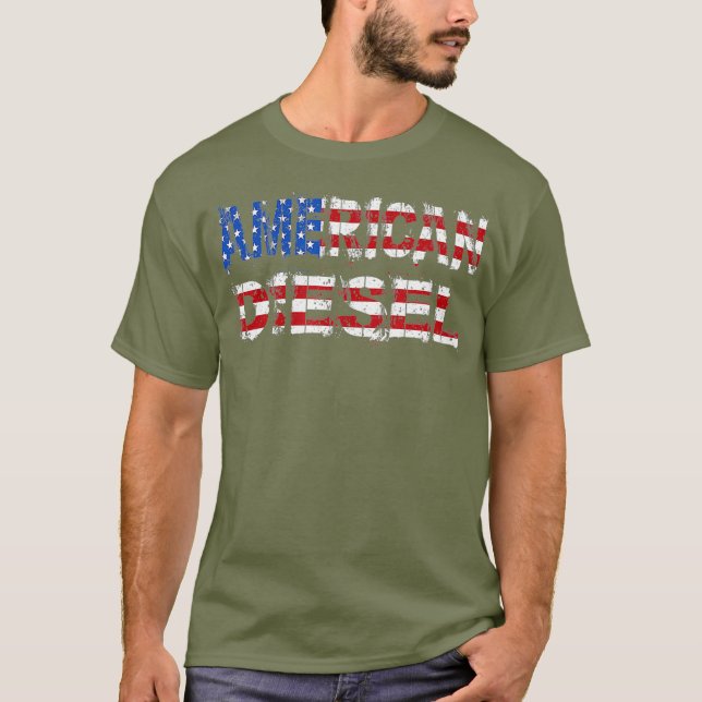American Diesel Turbo Diesels Power Lastbilar Roll T Shirt (Framsida)